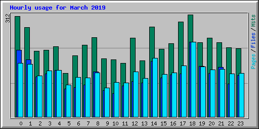 Hourly usage for March 2019